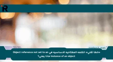 «خطأ تقني» الكلمة المفتاحية الأساسية هي Object reference not set to an instance of an object ماذا يعني؟